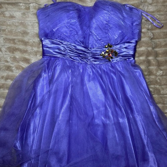 Dancing Queen Purple Strapless Sweetheart Prom Dress - Picture 1 of 6